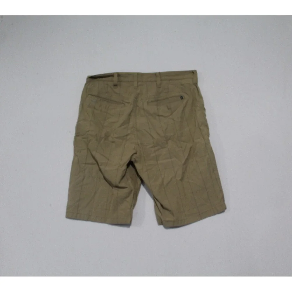 Hurley Brown Plaid Shorts Casual Swim Beach Stains Size 30X10